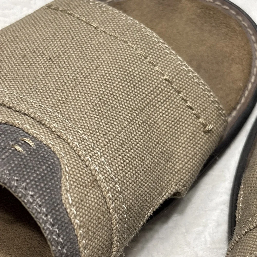 Gotcha Mens Brown Canvas Slides Sandals Comfort Size 12